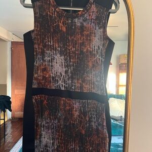 RACHEL Rachel Roy Black and Orange Midi Dress